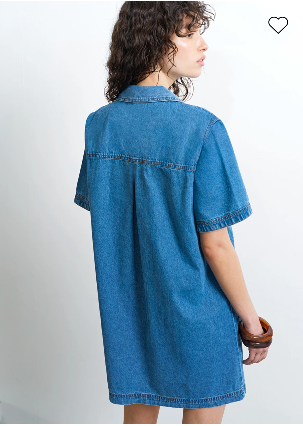 Archie Denim Patch Pocket Mini Dress