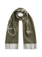 Pure Wool Script Green Logo Scarf