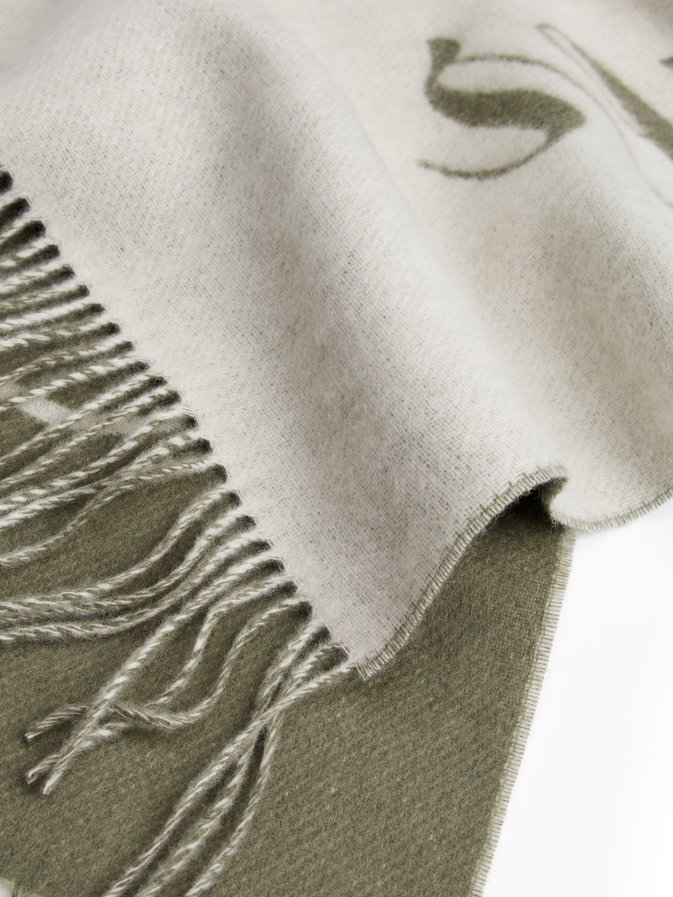 Pure Wool Script Green Logo Scarf