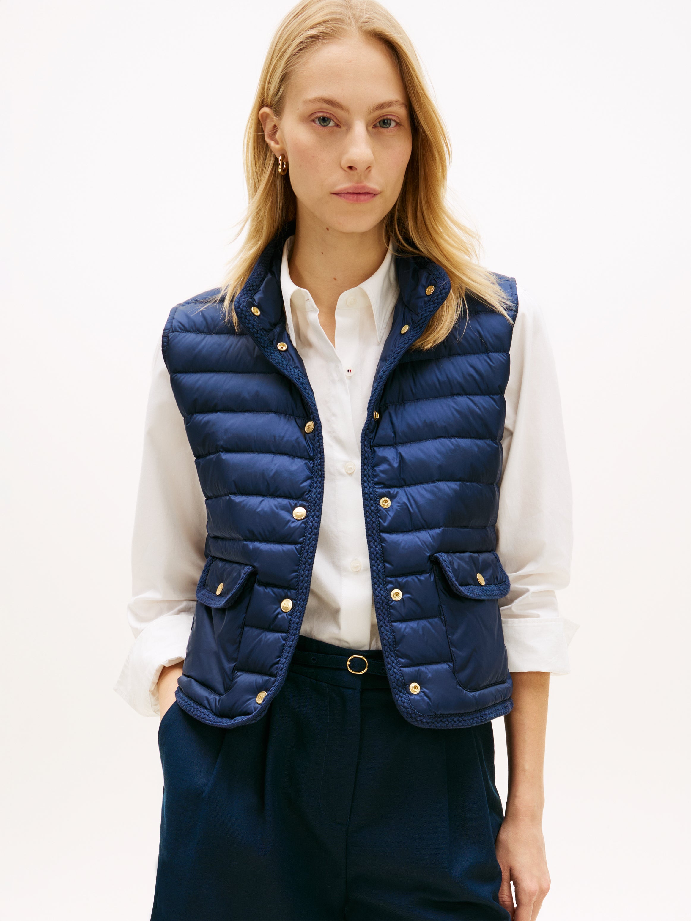 TH Navy Gold Button Gilet