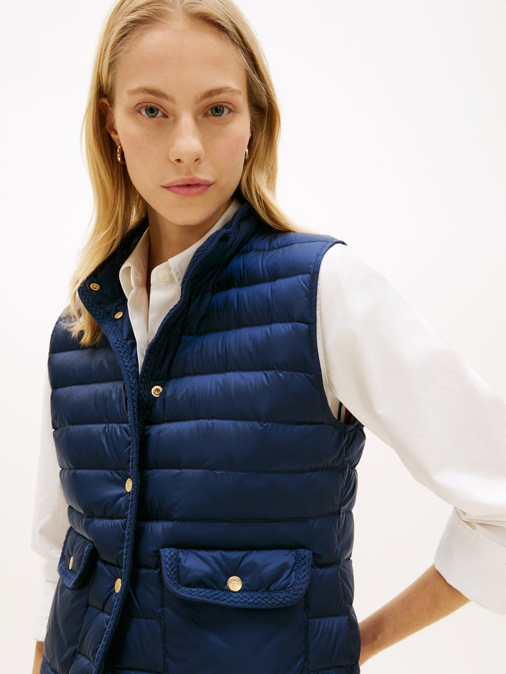 TH Navy Gold Button Gilet