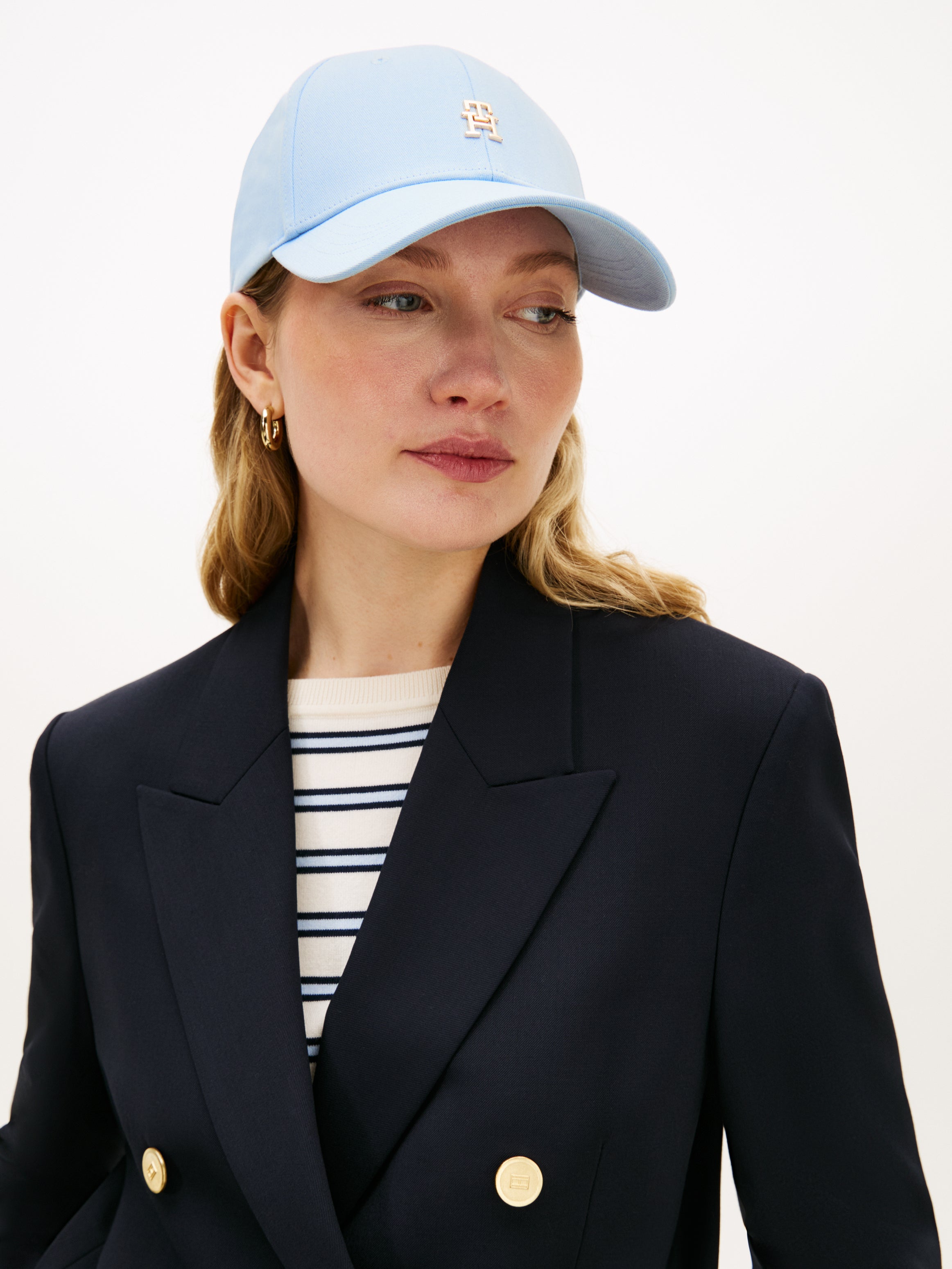 Chic TH Monogram Twill Blue Baseball Cap