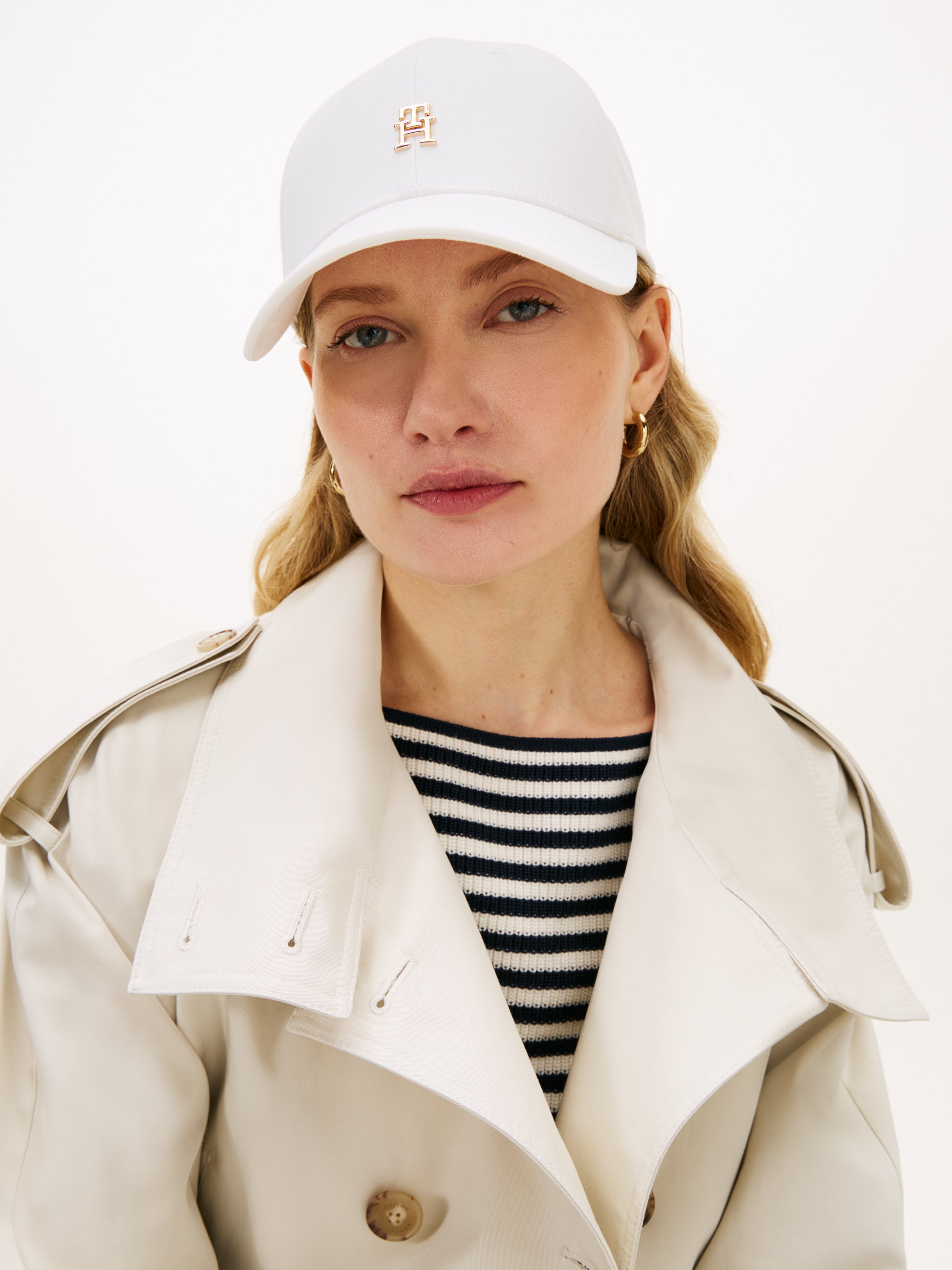 Chic TH Monogram Twill White Baseball Cap