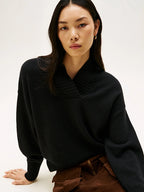 Pure Wool Marl Relaxed Black Jumper