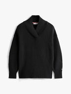 Pure Wool Marl Relaxed Black Jumper