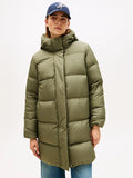 Water Repellent Down Khaki Hooded Coat