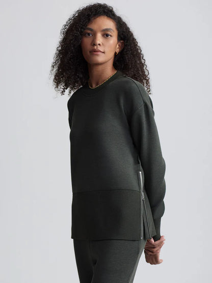 Lowry Longline Sweat - Olive Marl