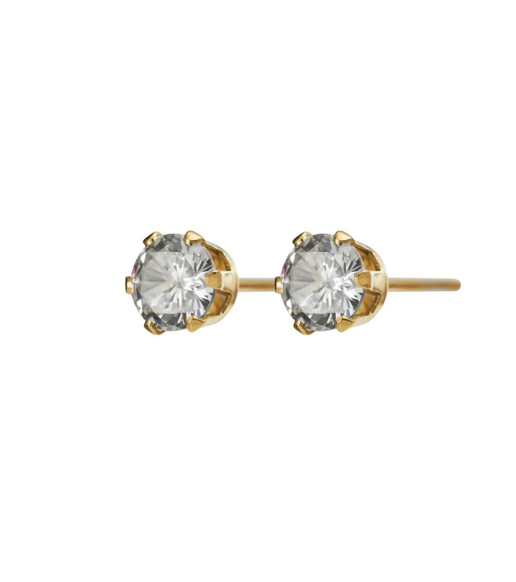 Crown Studs Large Gold