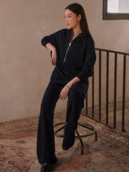 The Extra Wide Leg Navy Pant 29.5"
