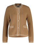 Camel Contrast Knit Cardigan