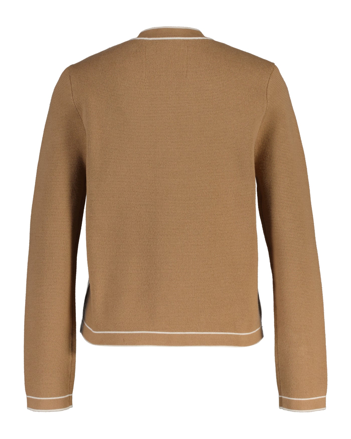 Camel Contrast Knit Cardigan