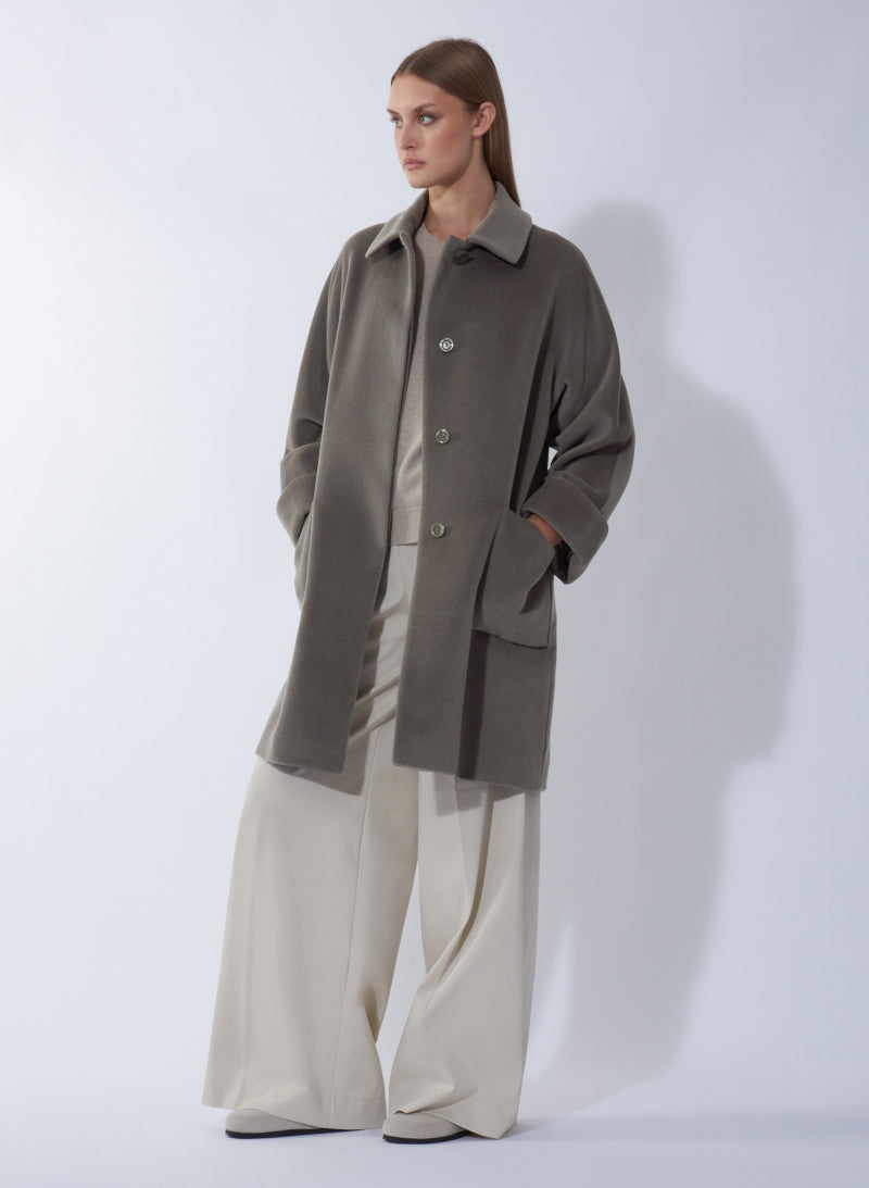 ICONS Oversized Dark Taupe Wool Coat