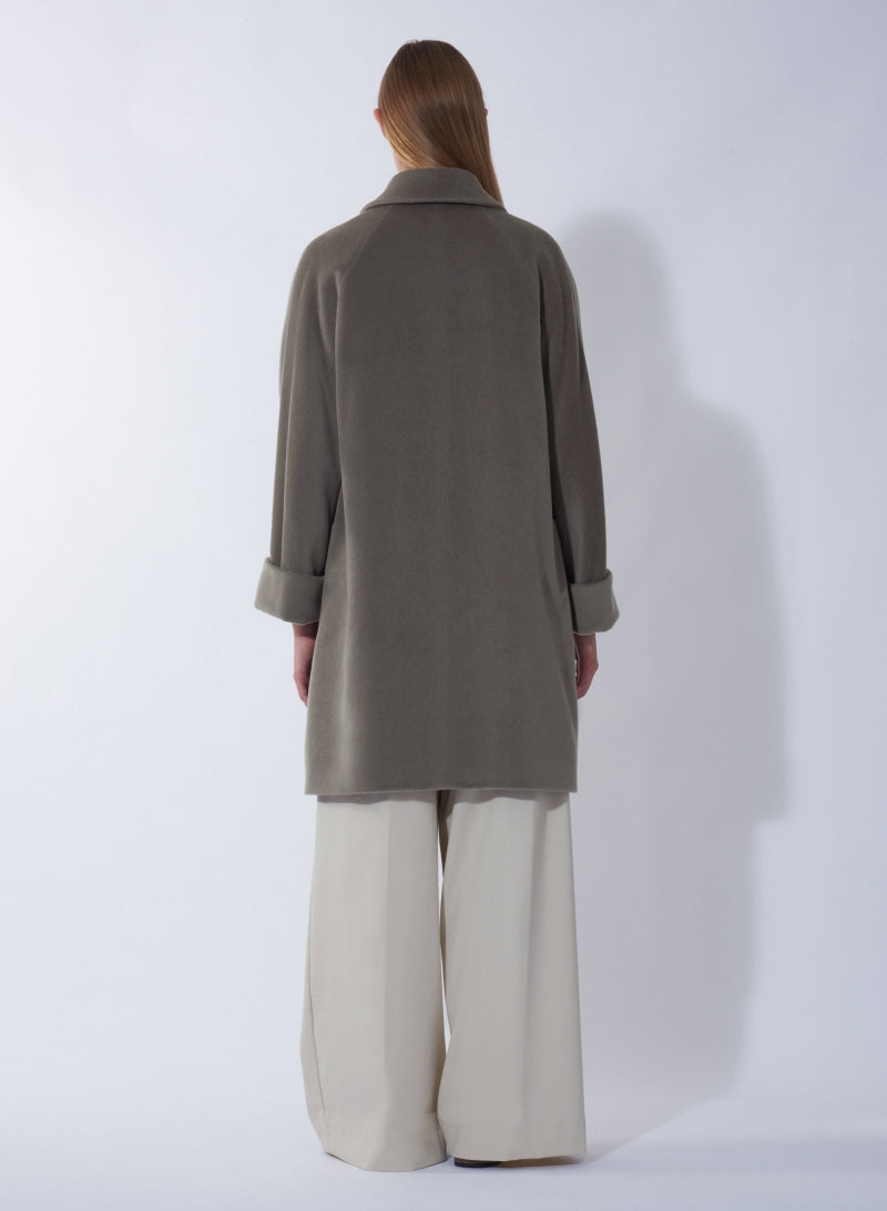 ICONS Oversized Dark Taupe Wool Coat