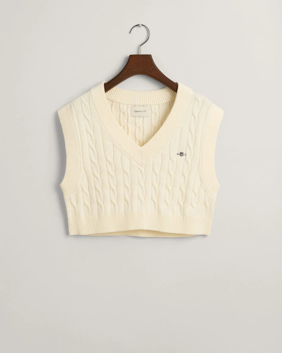 The Cropped Cable Knit Vest