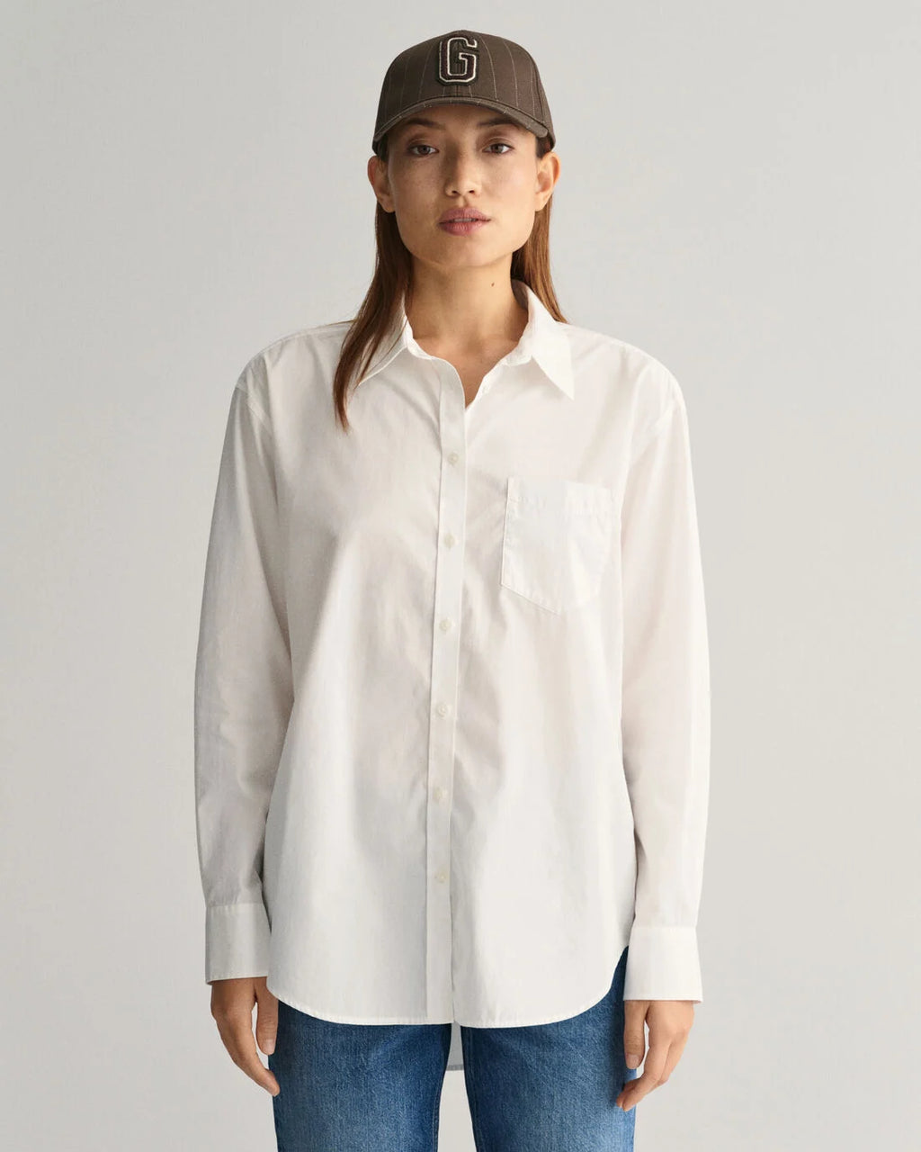 Pure White Relaxed Fit Poplin Shirt