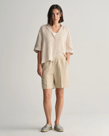 Linen Blend Pull on Shorts