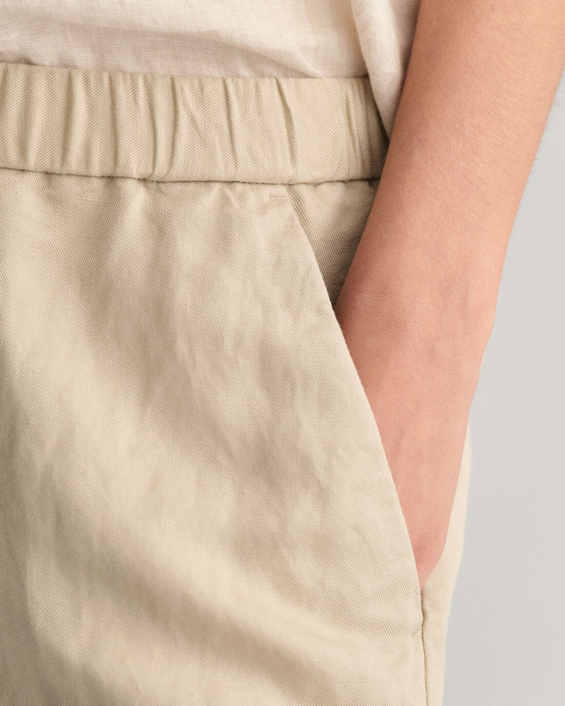 Linen Blend Pull on Shorts