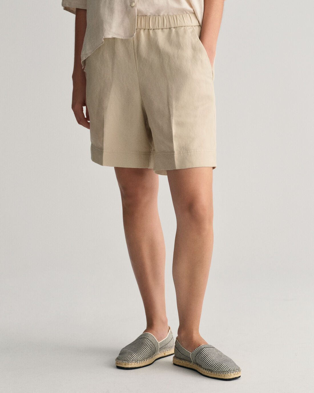 Linen Blend Pull on Shorts