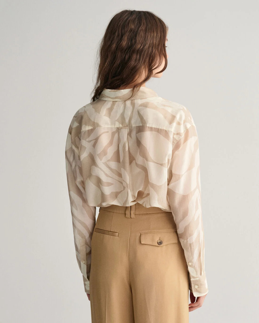 Palm Print Cotton Silk Shirt