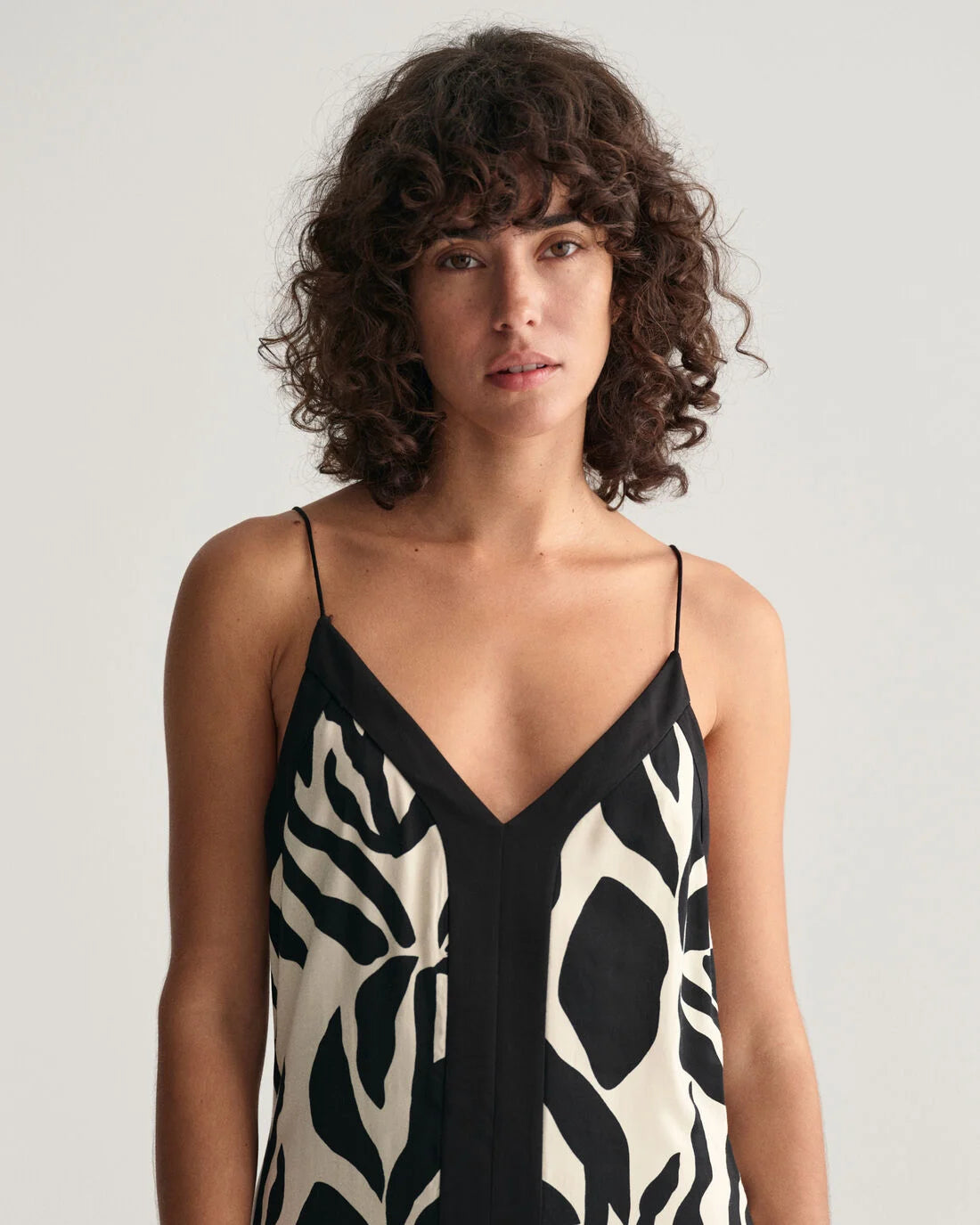 Palm Print Strappy Dress