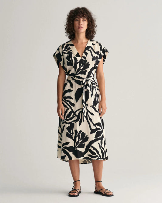 Palm Print SS Dress