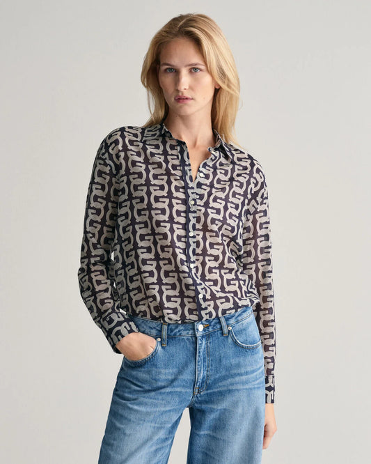 G Pattern Silk Shirt