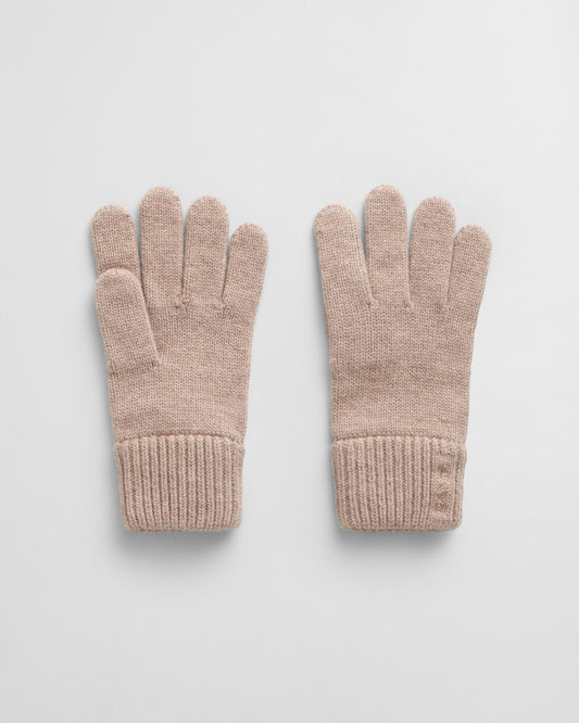 Knitted Wool Gloves - Dry Sand