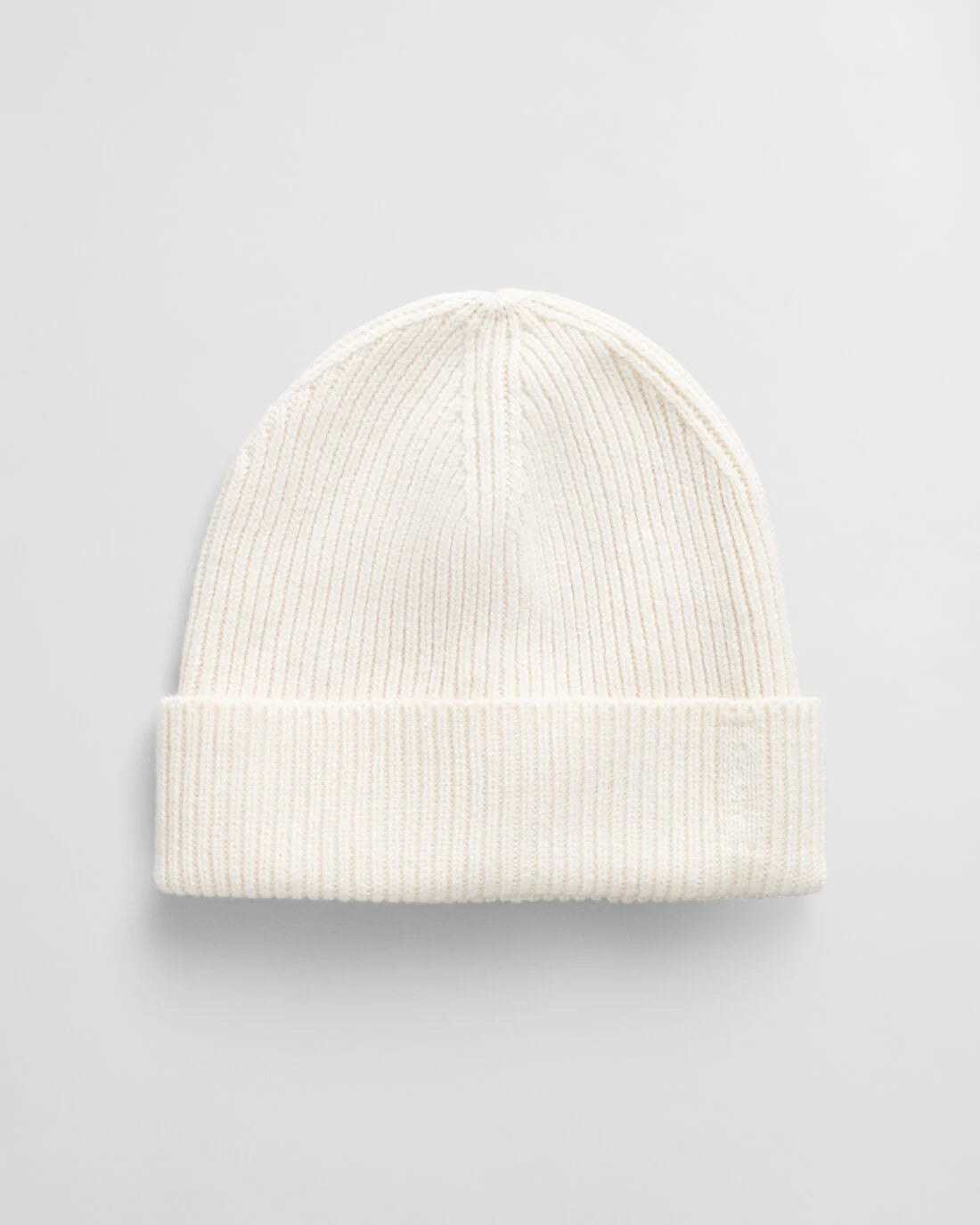 Wool Ribbed Beanie - Cream