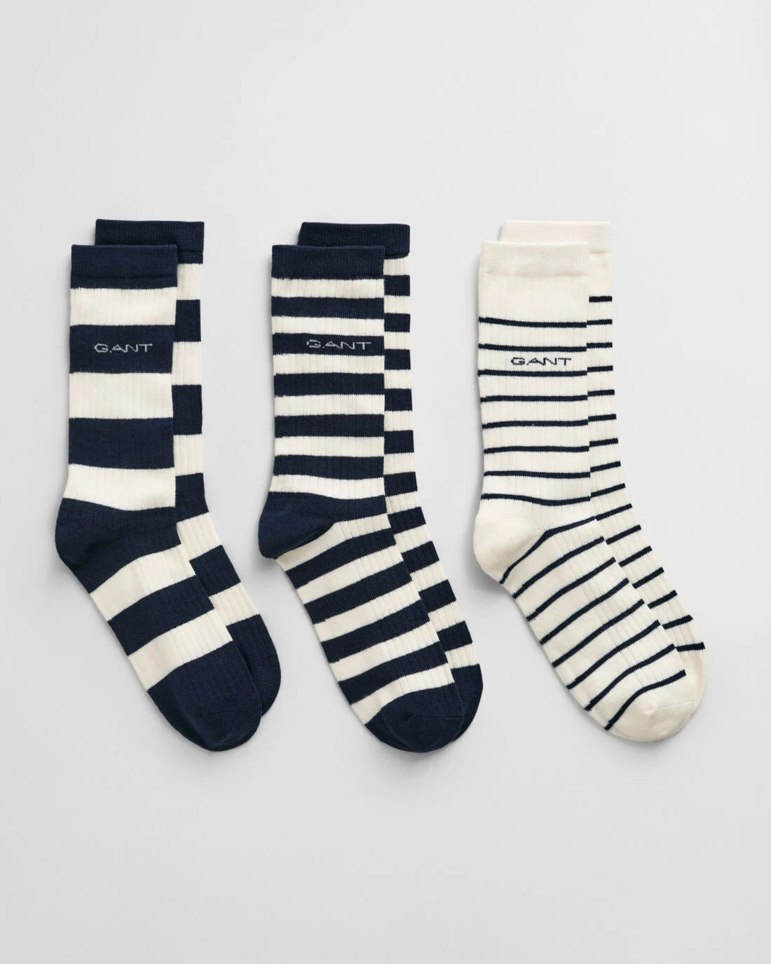 Stripe Rib Socks 3-Pack