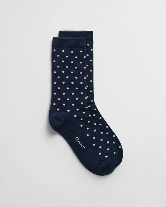 Dot Print Socks - Evening Blue