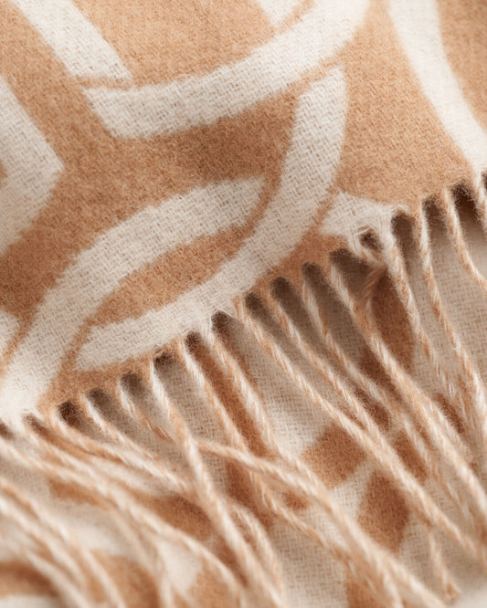 G Pattern Wool Scarf - Carmel Beige