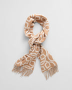 G Pattern Wool Scarf - Carmel Beige
