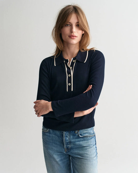 Slim Rib LS Polo