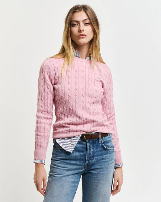 Cotton Cable Crew - Dusty Pink