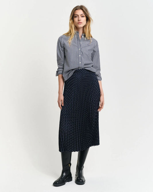 Dot Print Pleated Skirt