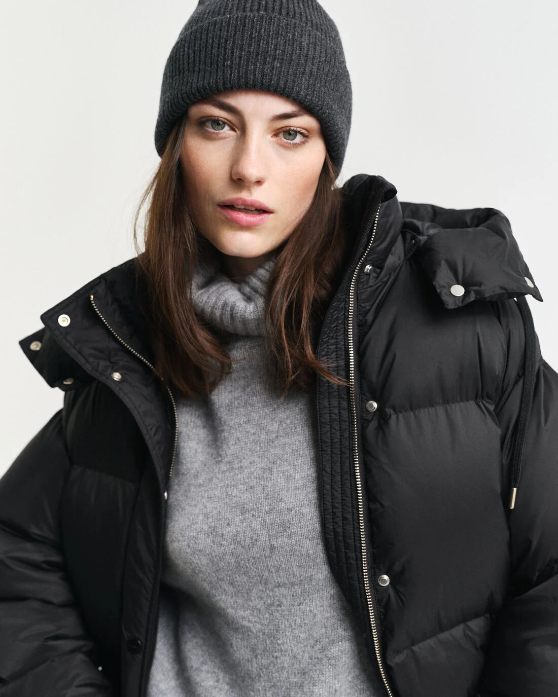 Mid Length Down Jacket - Black