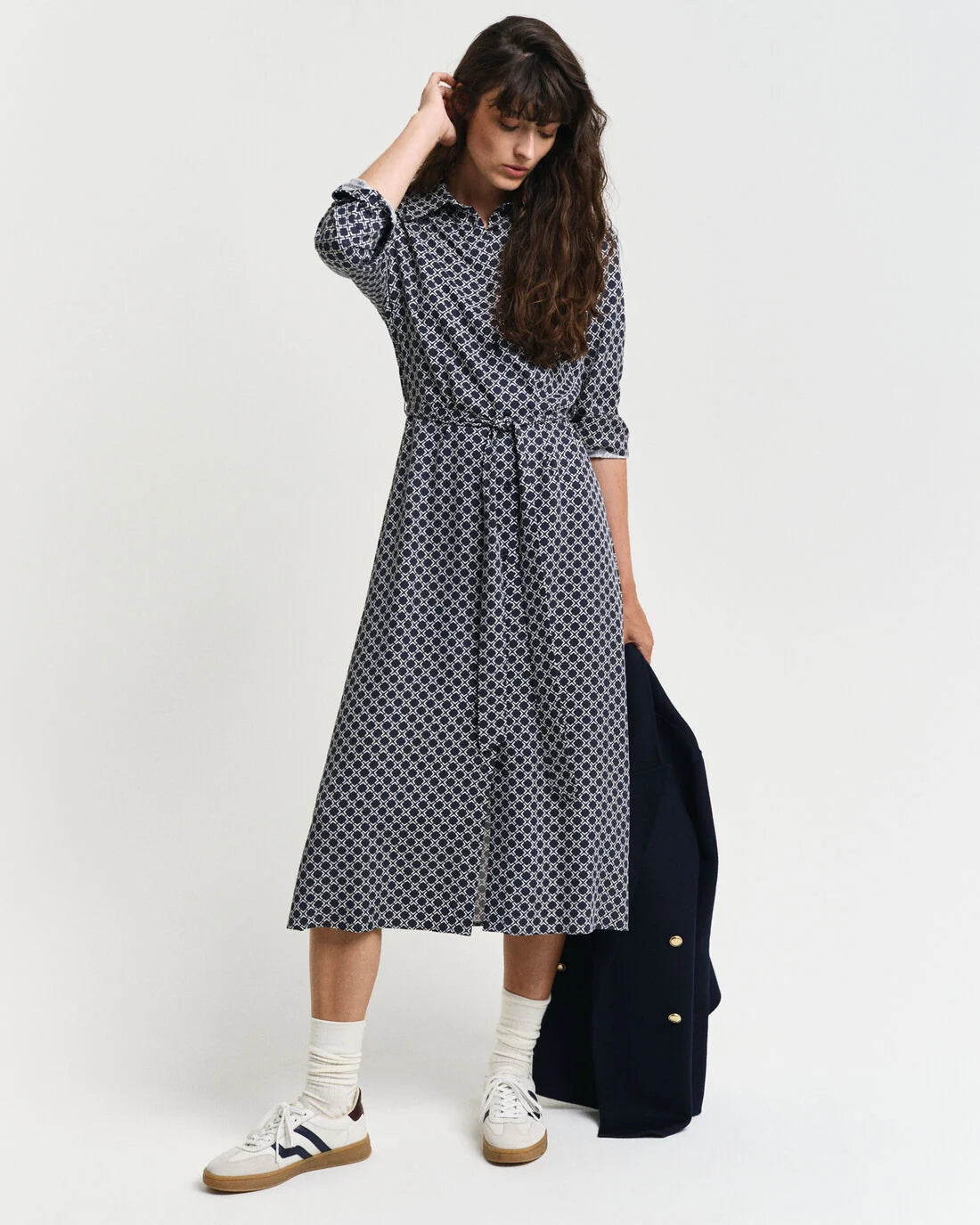 Geometric Print Shirt Dress