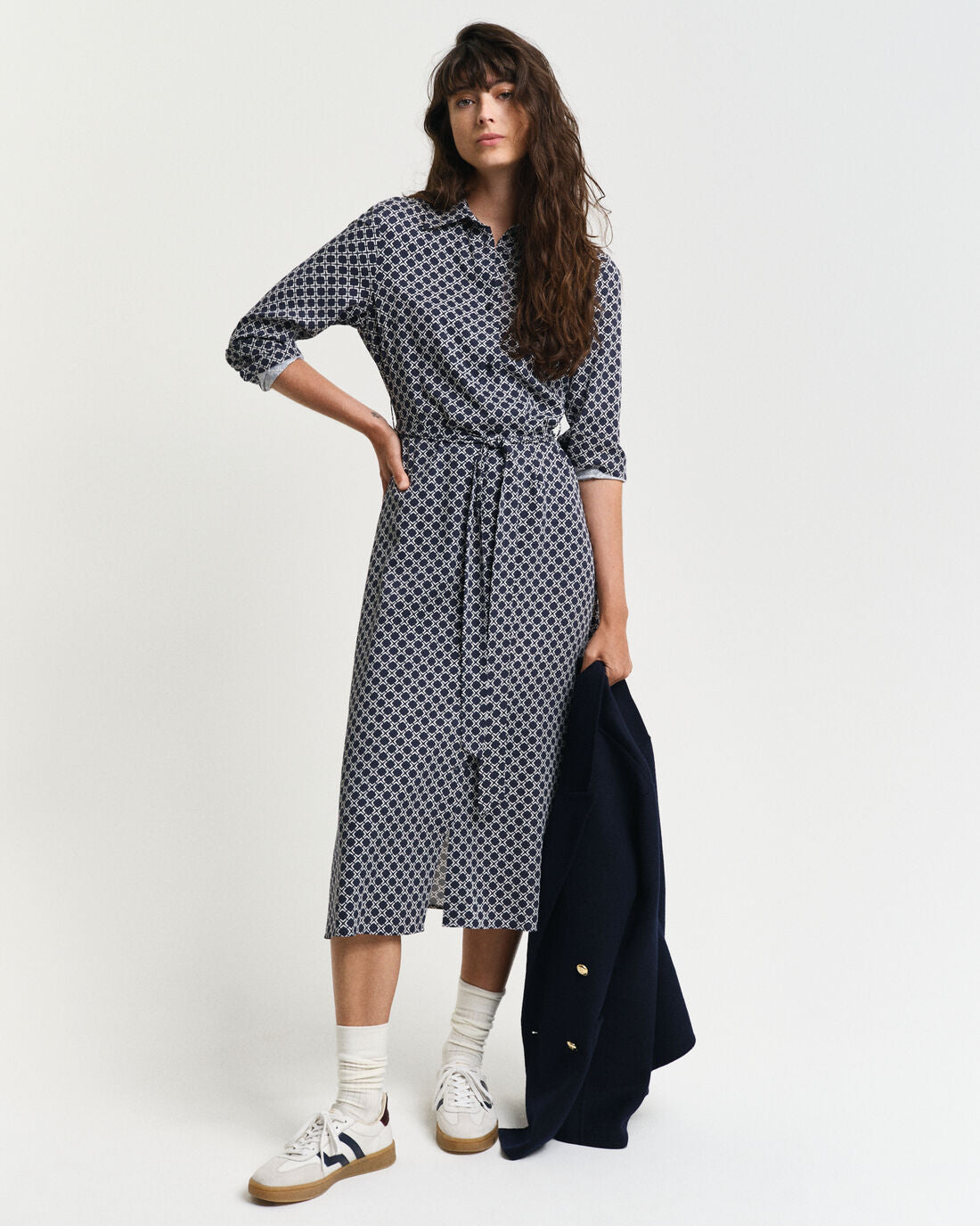 Geometric Print Shirt Dress