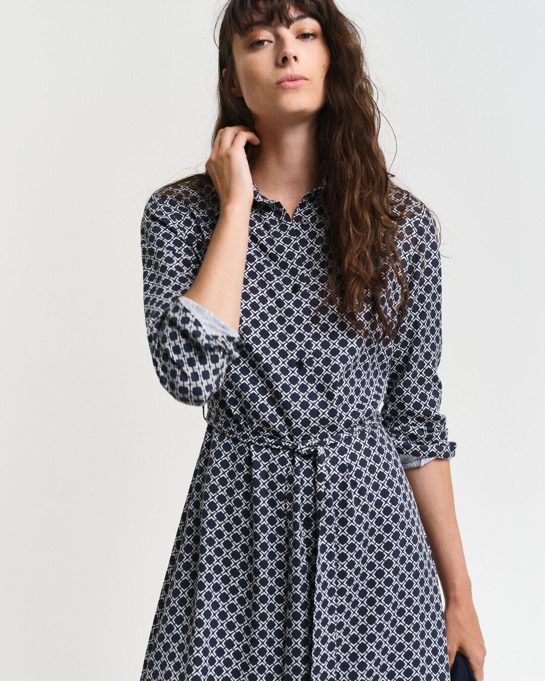 Geometric Print Shirt Dress