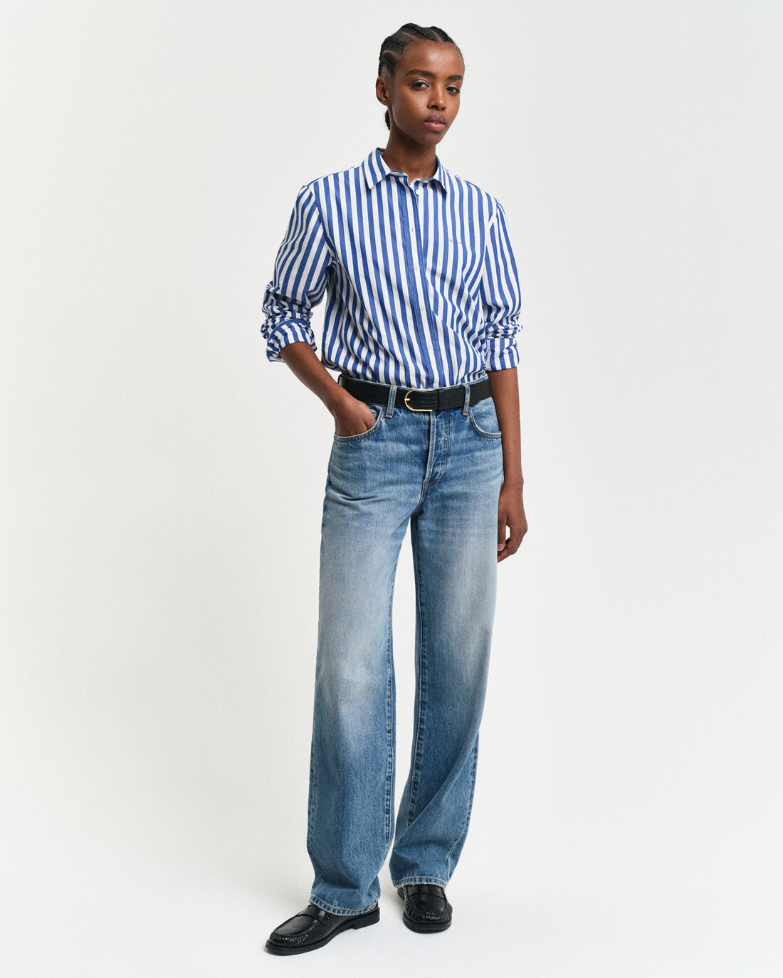 Regular Fit Wide Striped Poplin Shirt