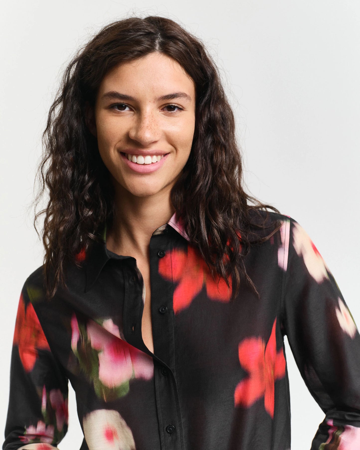 Regular Fit Floral Cotton Silk Shirt