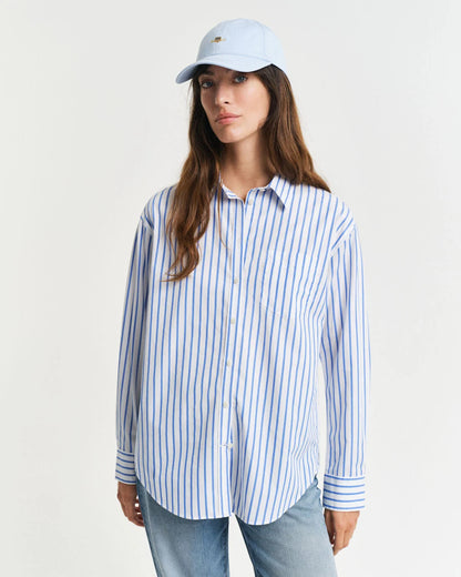 Relaxed Fit Striped Poplin Shirt