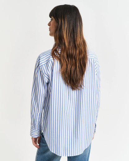 Relaxed Fit Striped Poplin Shirt