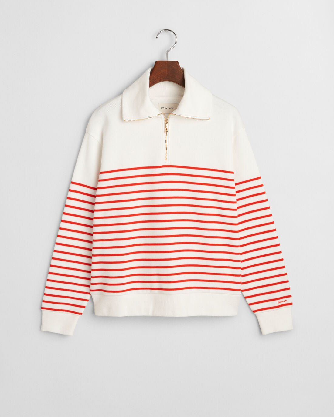 Ribbed Breton Half-Zip Sweatshirt