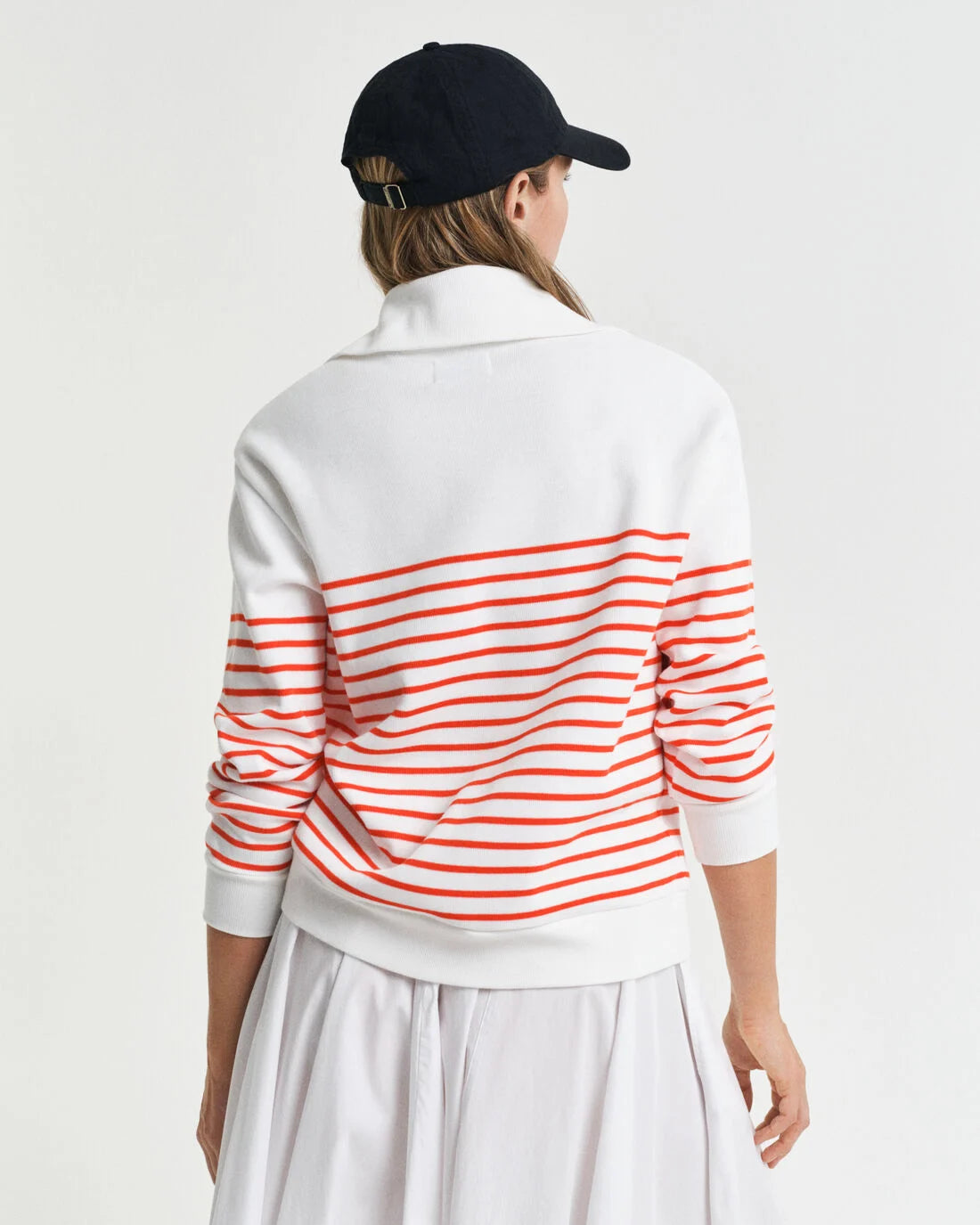 Ribbed Breton Half-Zip Sweatshirt