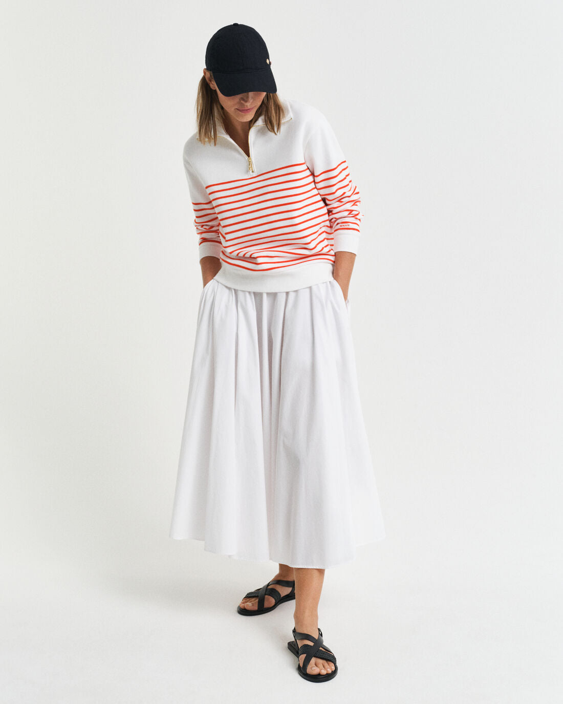 Ribbed Breton Half-Zip Sweatshirt