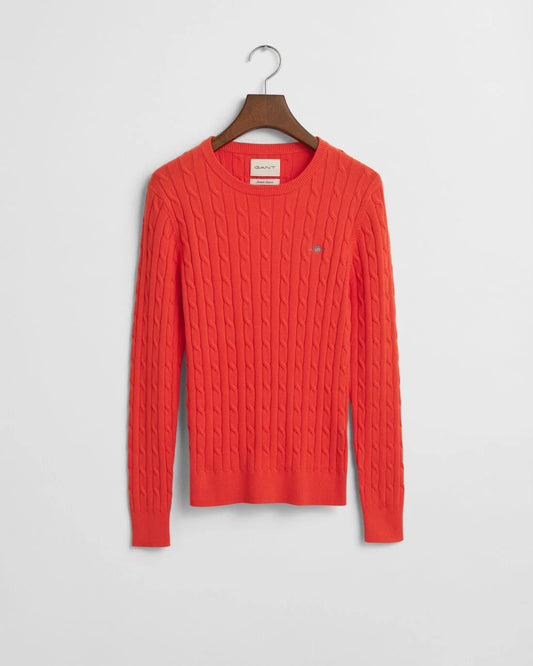 Cotton Cable Crew - Orange Red