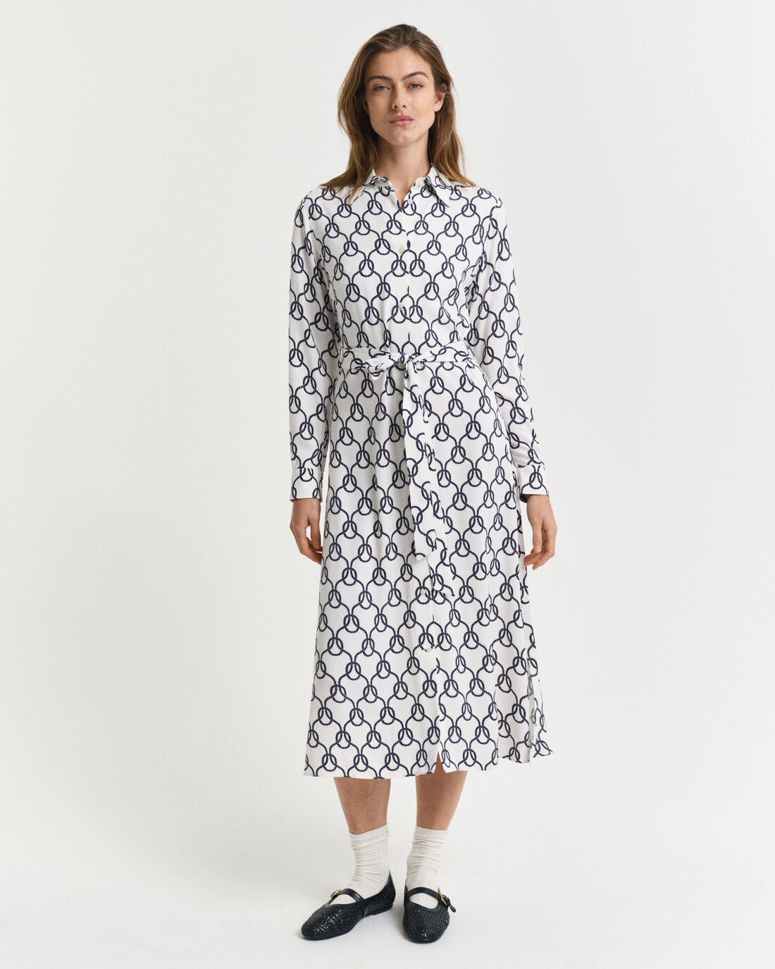 Rope Print Shirt Dress