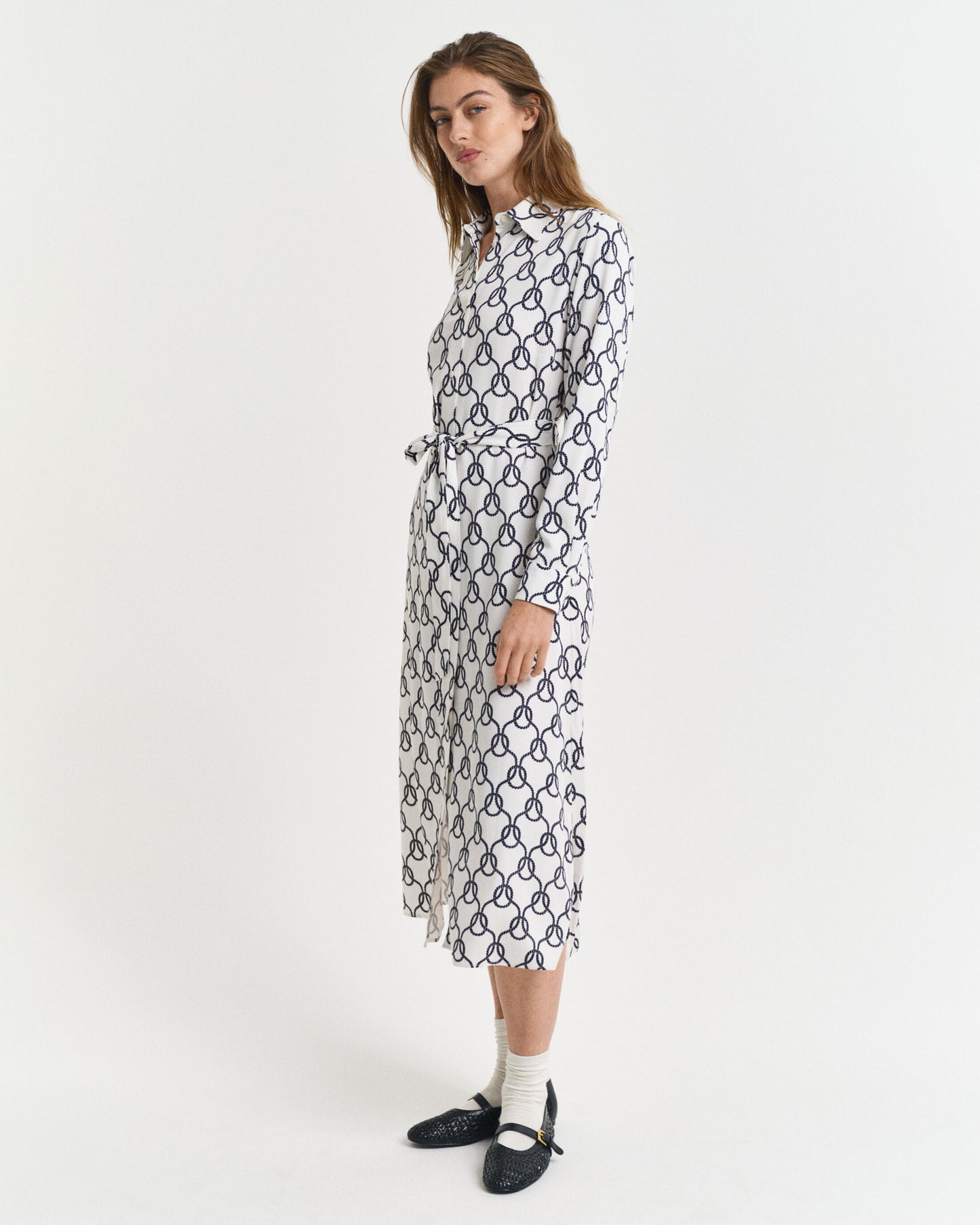 Rope Print Shirt Dress