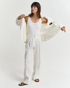 Pinstriped Linen Trousers